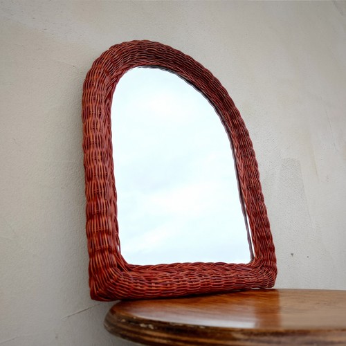 Specchio rattan vimini - , vintage